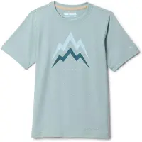 Columbia Kid's Tech Trail Utility S/S Graphic Crew Maglia funzionale Bambini (XS, grigio)