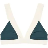 Mymarini Women's Top Parte superiore bikini Donna (S, bianco/blu)