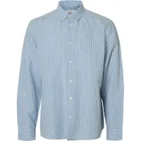 Selected Camicia In Misto Lino Uomini Blu S