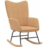 vidaXL Sedia a dondolo Beige Tessuto Sherpa