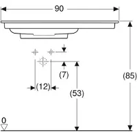 Geberit ONE lavabo pour meubles, sortie horizontale, surface de rangement à droite, 90x13,1x47,5cm, 505.007.00.1, 505.007.00.1