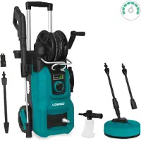 Vonroc Idropulitrice V24-3 – 2400W – 180 bar – regolatore di pressione | Incl. pulitore per terrazze, schiumatore e accessori