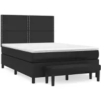 vidaXL Letto a molle con materasso nero 140x200 cm in Pelle finta