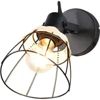 TRIO Leuchten Applique Jerome, Ø 14 cm, a 1 luce, nero opaco, interruttore