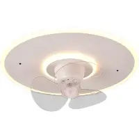 Reality Leuchten Ventilatore LED Nybro, bianco, DC, silenzioso, Ø 50 cm, CCT, telecomando
