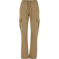 Urban Classics Ladies High Waist Twill Cargo Pants Union Beige Taglia: L | Pantaloni cargo Outlet | Donna | Marrone