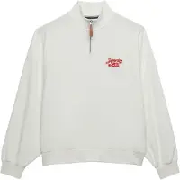 Superdry per donna. W2012599A Felpa Heritage Terry con mezza zip, beige (XS), Casual, Cotone
