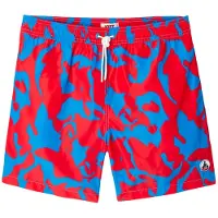JOTT Biarritz Multicamo Swimwear Bottom Camo Azure / Fire Red Taglia: S | Pantaloncini da bagno Outlet | Uomo | Blu