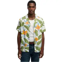 Superdry per uomo. M4011128A Camicia hawaiana verde (M), Casual, Modal, Manica corta