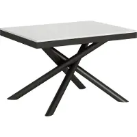 Itamoby - Tavolo allungabile 120/224x90 cm Famas Evolution bianco frassino telaio e gambe antracite