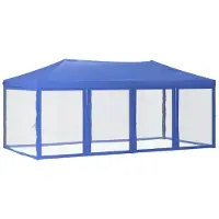 Syfax Tenda per Feste Pieghevole con Pareti Laterali Blu 3x6 m