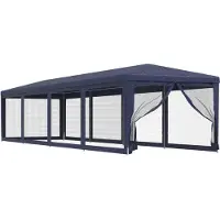 Syfax Tenda per Feste con 10 Pareti Laterali in Rete Blu 3x12 m HDPE