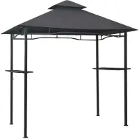 Syfax Gazebo per Barbecue 240x150x255 cm Antracite in Acciaio
