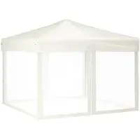 Syfax Tenda per Feste Pieghevole con Pareti Laterali Crema 3x3 m