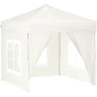 Syfax Tenda per Feste Pieghevole con Pareti Laterali Crema 2x2 m