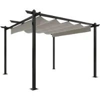 Syfax Pergola da Giardino con Tetto Retrattile 3x3 m Crema