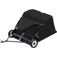 Wiltec Spazzatrice con larghezza di spazzatura di 105 cm, spazzatrice per trattorini, raccoglitore di foglie con rete di raccolta da 365 l Spazzatrice per trattorini
