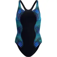 Speedo Women's Print Medalist One Piece Costume intero Donna (40, blu)