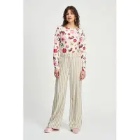 Pom Amsterdam Pants - Striped Cream Beige Taglia: 40 | Pantaloni da completo Outlet | Donna | Marrone