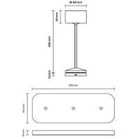 Sigor Lampada da tavolo a LED ricaricabile Veluna, nera, set da 3, 25 cm, IP44