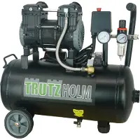 TRUTZHOLM Compressore silenzioso da 24 litri per officina – 900 W, 145 l/min, senza olio, 8 bar