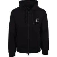 Armani Exchange per uomo. XM000371AF10818UC001 Felpa con cappuccio e zip intera in cotone-poliestere elasticizzato laminato nero (XXL),