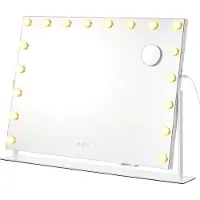 Songmics Specchio da trucco in stile Hollywood, con illuminazione, 80 x 13 x 64,5 cm – Dimensioni: 80L x 60B cm