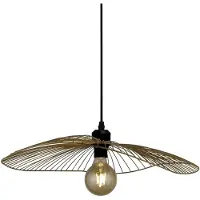 Searchlight Lampada a sospensione Wave, nero/oro, Ø 51 cm, metallo