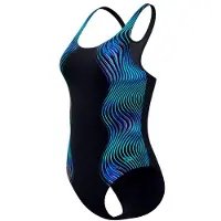 Speedo Women's Print Medalist One Piece Costume intero Donna (34, blu)