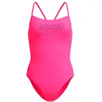 Speedo Women's Endurance+ Logo Thin Strap One Piece Costume intero Donna (40, fuchsia)