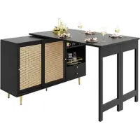 STILVORA carrello da cucina con cassetti, mobile buffet per isola da cucina con freni e ripiani regolabili, mobile da cucina per sala da pranzo, soggiorno e cucina, nero