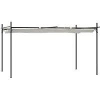 Syfax Pergola con Tetto Retrattile Crema 395x292x230 cm
