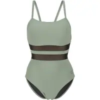 Arena Women's Mesh Equals Swimsuit Back B Costume intero Donna (38, verde)