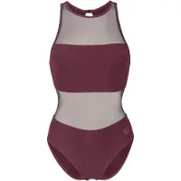 Arena Women's Mesh Panels Swimsuit Vent Back Costume intero Donna (42, rosso)