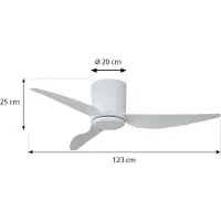 LINDBY Ventilatore da soffitto Aulo, bianco, DC, silenzioso, Ø 123 cm