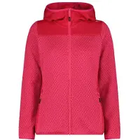 CMP Women's Jacquard Knit Jacket Fix Hood Giacca in pile Donna (48, rosso/fuchsia)