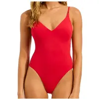 Seafolly Women's Collective V Neck One Piece Costume intero Donna (34, rosso)