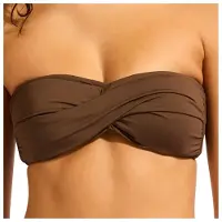 Seafolly Women's Collective Twist Bandeau Parte superiore bikini Donna (34, bianco)