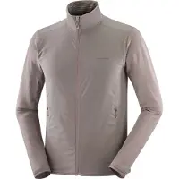 Salomon - Felpa leggera e stretch con zip - Sntial Lightwarm Hybrid M Iron per Uomo in Pelle - Taglia S - Beige