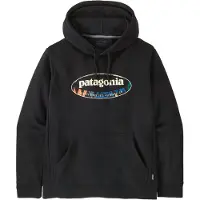 Patagonia - Felpa con cappuccio - M's '95 Oval Logo Uprisal Hoody Black Kaleido per Uomo in Cotone - Taglia S - Nero