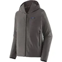 Patagonia - Pile calda ed elasticizzata con zip - M's R1 TechFace Hoody Forge Grey per Uomo in Pelle - Taglia M - Grigio