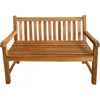 Axi Nowi Panchina da Giardino in Legno di Teak, Marrone - per 2 persone | Con braccioli | Pa parco, Giardino/Terrazza con Schienale | 120 x 63 x 92 cm