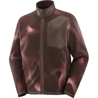 Salomon - Pile calda con zip - Chroma Fleece FZ M Coffee Bean Dusky Orchid Iron per Uomo - Taglia L - Marrone