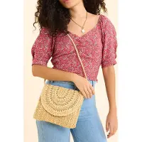 ICODE Red Paisley Print Top Carmine Red Taglia: M | Magliette intime Outlet | Donna | Rosso
