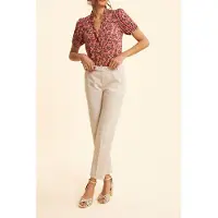 ICODE Ecru Lurex Pinstripe Pattern Suit Pants Ecru Taglia: 34 | Pantaloni da completo Outlet | Donna | Marrone