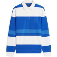 Tommy Hilfiger Relaxed Stripe Rugby Sweatshirt Regal Blue/multi Taglia: L | Maglie a manica lunga Outlet | Uomo | Blu