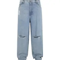 Urban Classics Heavy Ounce Knee Cut Baggy Fit Jeans New Light Blue Washed Taglia: 33 | Relaxed fit jeans Outlet | Uomo | Blu
