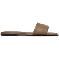 Calvin Klein Round Flat Sandal Leather Desert Taupe Taglia: 37 | Infradito Outlet | Donna | Nero