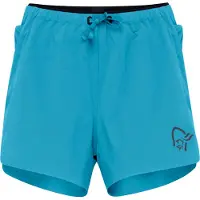 Norrøna - Short idrorepellente, elasticizzato e traspirante per trail running - Senja Flex1 4" Shorts W Brittany Blue per Donne in Nylon - Taglia S
