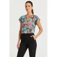 DIDI Blouse Flare In Dark Shadow With Floral Medley Print Taglia: 34 | Magliette intime Outlet | Donna | Bianco